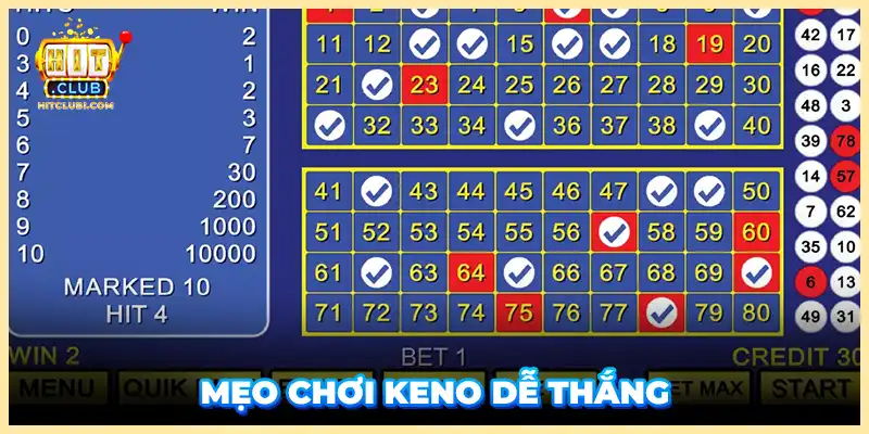 Mẹo chơi Keno dễ thắng